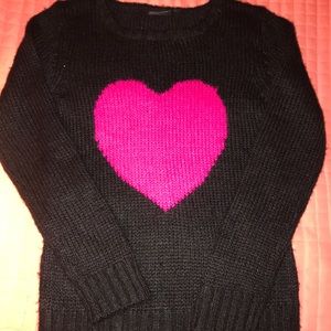 Black Sweater with Hot Pink Detail